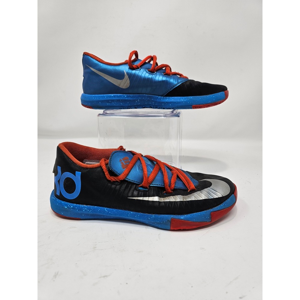 Nike KD 6‎ Kids Basketball Shoes Blue Black Red Silver Size 13C